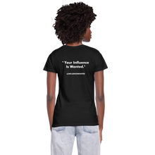 Load image into Gallery viewer, Influence Wanted Scoop Neck T-Shirt - black
