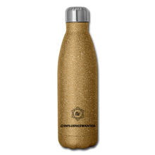 Load image into Gallery viewer, Influence Wanted Water Bottle - gold glitter

